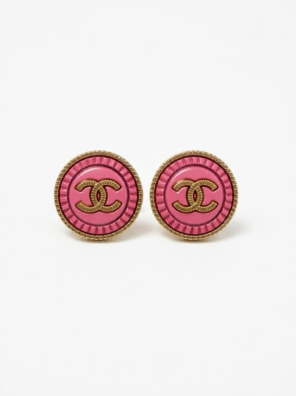 Gold & Pink upcycled stud earrings