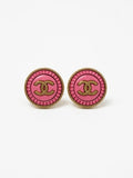 Gold & Pink upcycled stud earrings