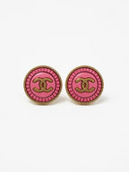 Gold & Pink upcycled stud earrings