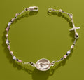 Oro Laminado Gold filled Tricolor 4mm Bead Rosary Bracelet