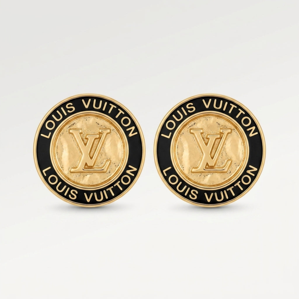 Gold Coin Stud Earrings - Classic Women Jewelry up-cycled button earrings