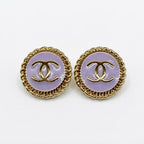 Upcycled Button Earrings – Lilac & Gold Edition earring studs