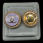 Upcycled Button Earrings – Lilac & Gold Edition earring studs
