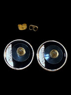Gold & Pink upcycled stud earrings