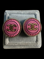 Gold & Pink upcycled stud earrings
