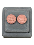 upcycled matte peach button earrings