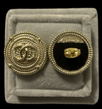 Gold-Tone Braided Round up-cycled Button Earrings