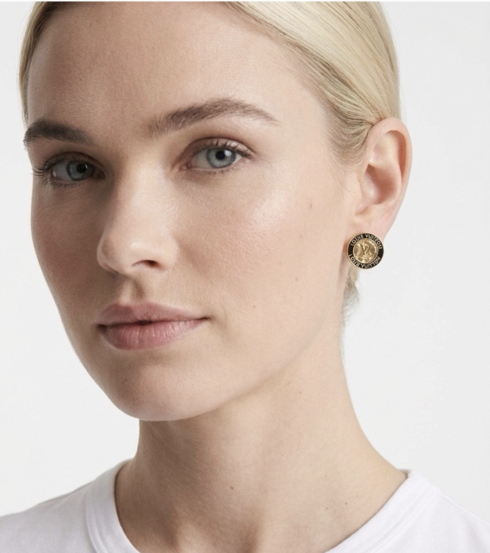 Gold Coin Stud Earrings - Classic Women Jewelry up-cycled button earrings
