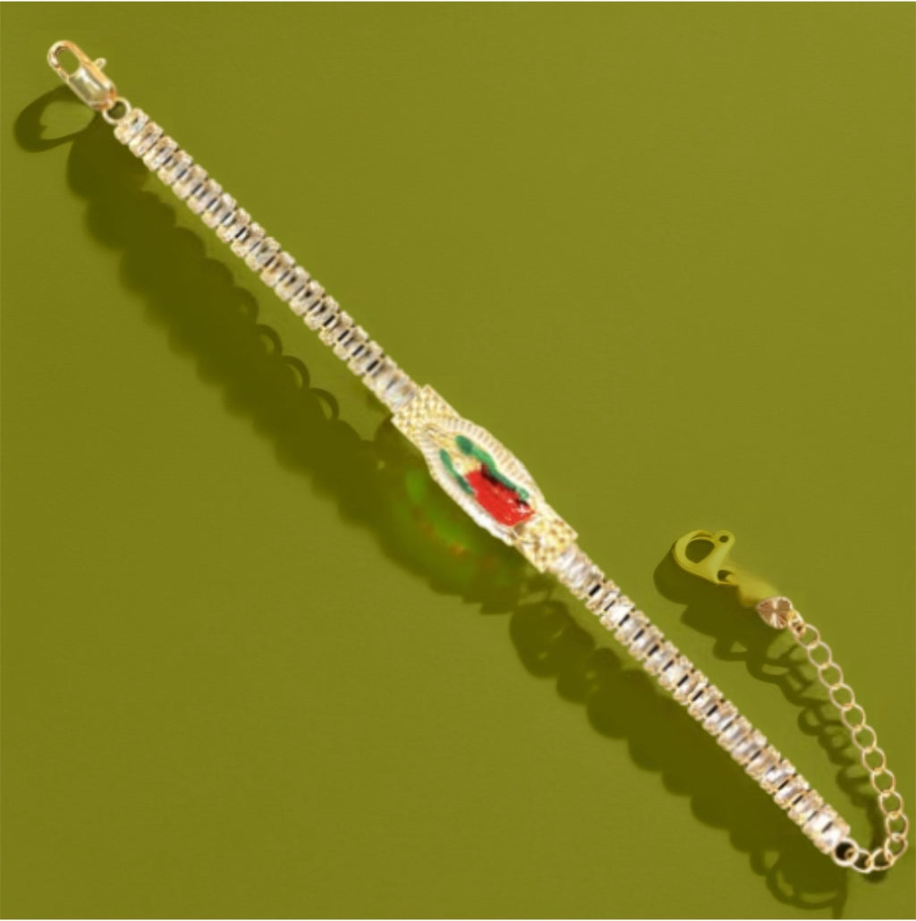 Oro Laminado Gold Filled Guadalupe Cubic Zirconia Bracelet