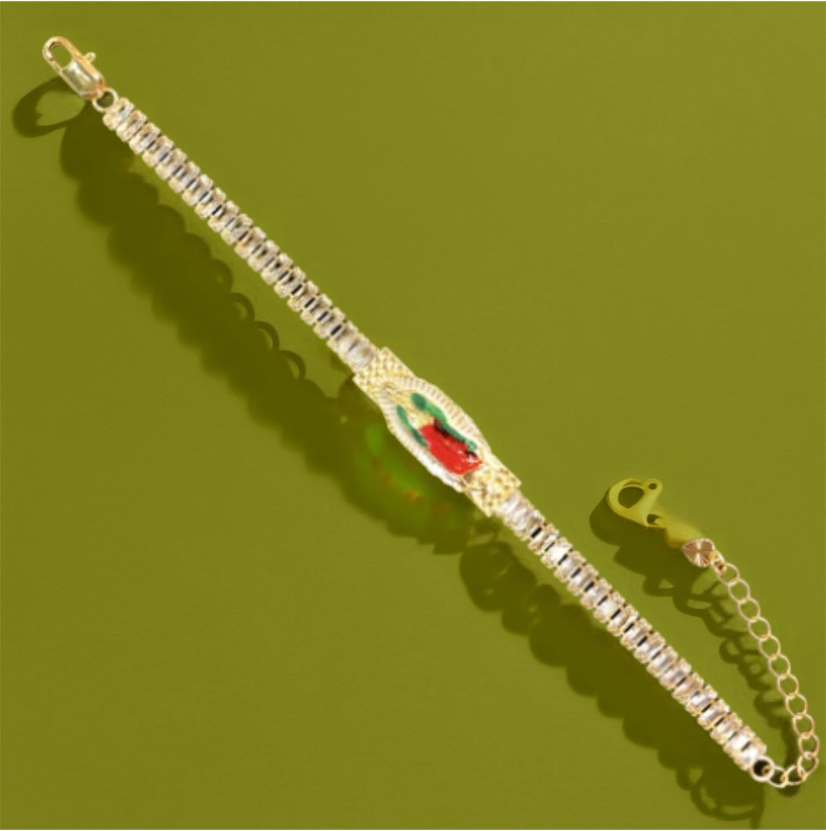 Oro Laminado Gold Filled Guadalupe Cubic Zirconia Bracelet